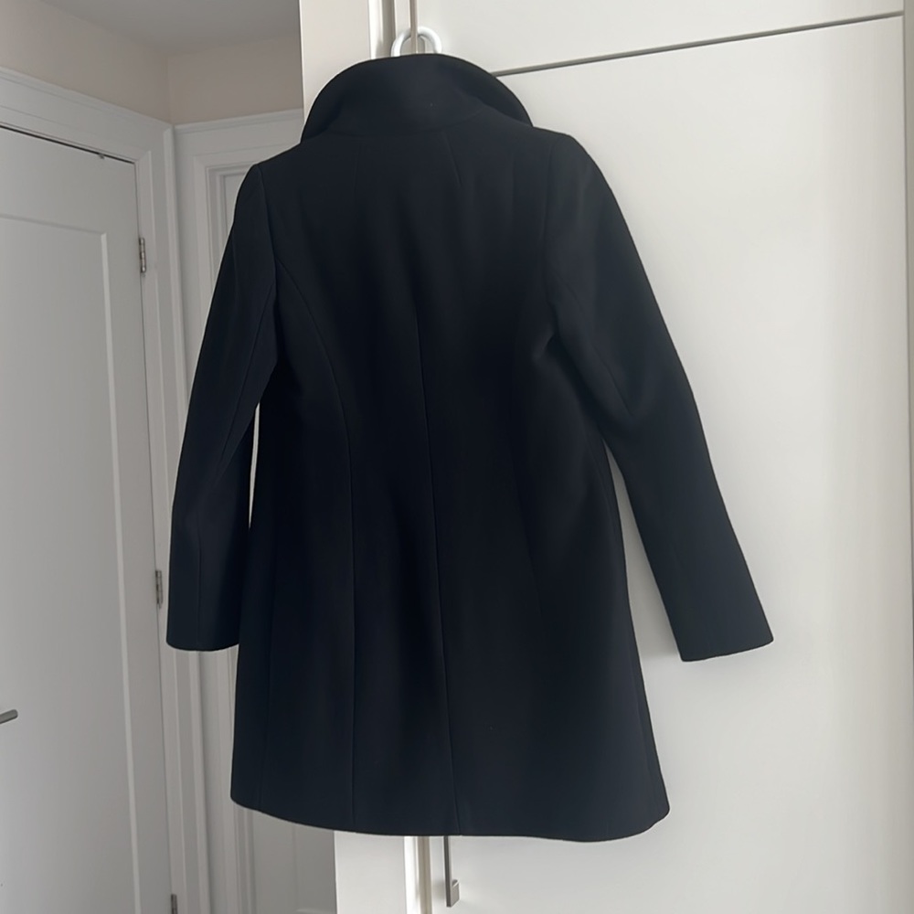 Babaton Black Wool Blend Funnel Neck Coat - Picture 9 of 9
